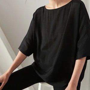 Banana Republic Black Silk Dolman Sleeve Top